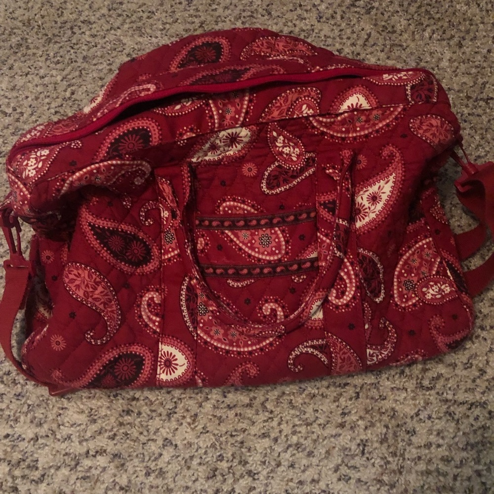 Vera Bradley red overnight bag